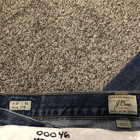 J Crew Jeans Mens 31x32 Blue 770 Slim Straight Preppy Dark Wash Stretch Denim - Picture 11 of 11